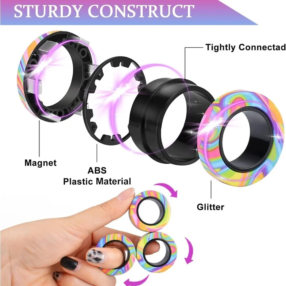 Magnetic Ring Spinning Stress Relief Fidget Sensory Tool